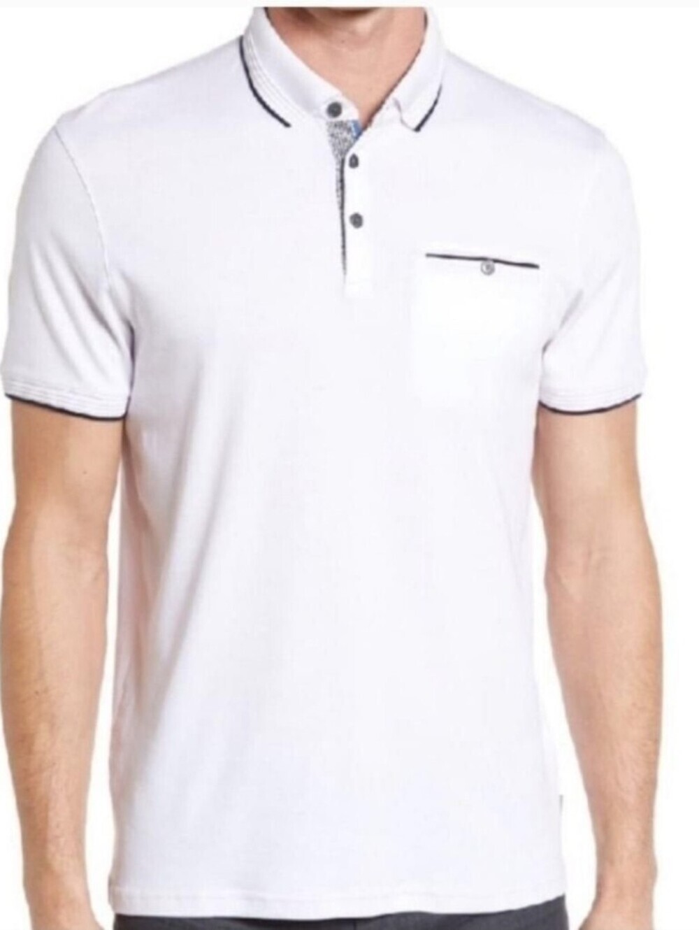 Men's Ted Baker White Polo Shirt Size 5 XL